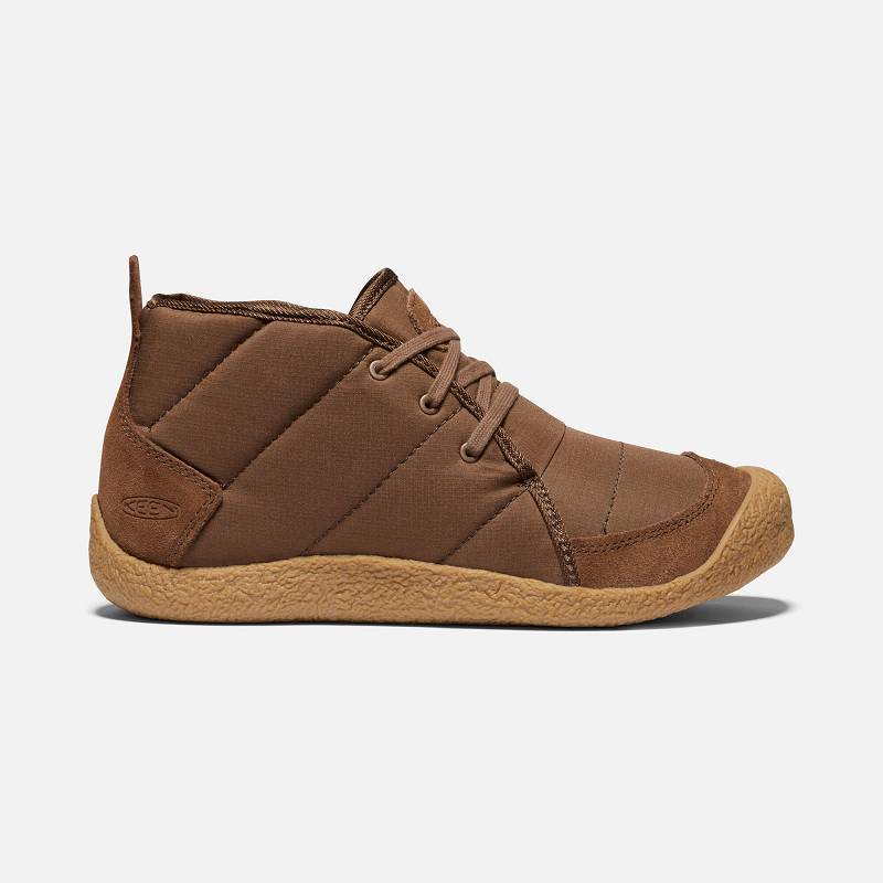 Keen Howser Quilted Hausschuhe Damen DE-18567 Dark Earth/Gum - Keen Damenschuhe Braun